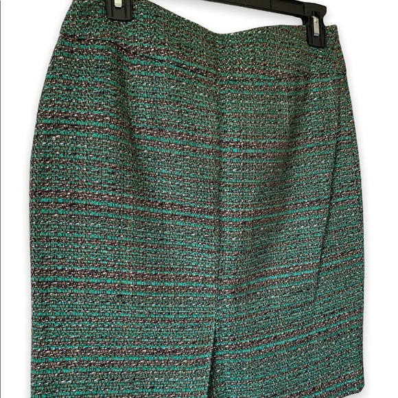 Y2K! The Limited does Chanel Green Tweed Look Matching Jacket Skirt Suit Set Sm - Picture 7 of 9